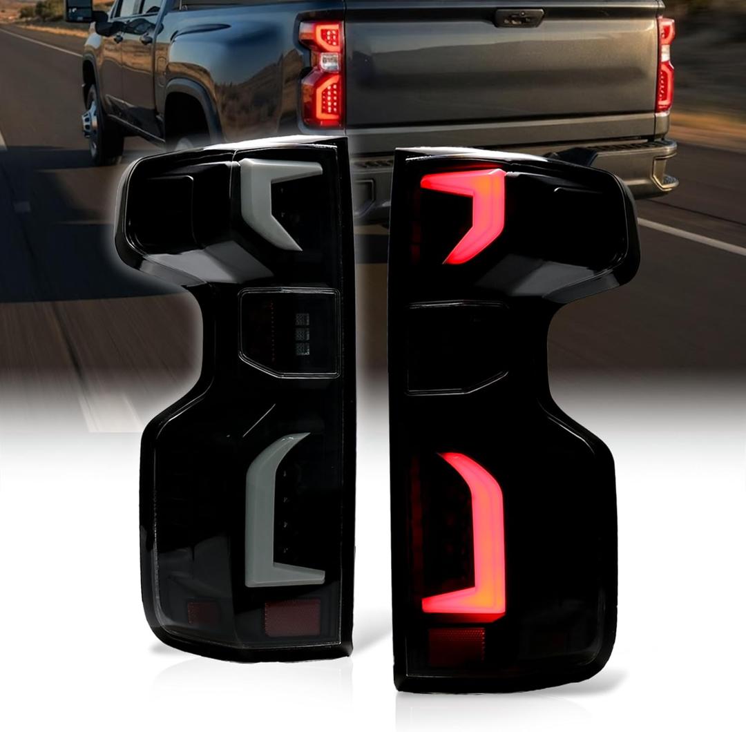 LED Tail Light Fit For 2019-2024 Silverado Smoked Driver&Pessenger Side