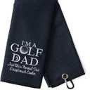 DYJYBMY I'm A Golf Dad Golf Towel with Clip Golf Ball Towel, Funny Golf Bag Accessories Gifts for Men Dad, Father's Day Retirement Gifts for Golfers Father Grandpa, Thank You Gifts for Dad Stepfather