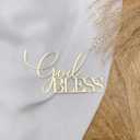 God Bless Cake Topper - Acrylic Gold Cake Decorations for Baptism,First Holy Communion Divine Celebration Christening Celebrations