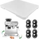 Appliance Slider 360° Rolling Tray for Coffee Maker Bamboo Coffee Pot Slider Tray Countertop Rotation Sliding Tray with Wheels, Small Appliances Mat White (small 11.8" × 9.8" × 0.6")