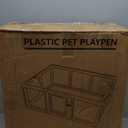 Clear Acrylic Dog Playpen Indoor, Puppy Cat Small Pet Play Pen, Pet Cat Playpen for Rabbits, Dog Fence Crate Kennel Whelping Cage (White, 10 Panel)