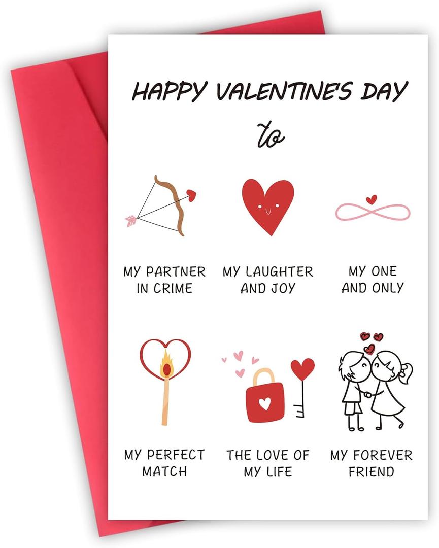 2 x Valentines Day Card for Him or Her, Valentines Day Cards Gifts for Husband Wife Boyfriend Girlfriend Fiance Partner, Thoughtful Love Card for Women or Men (V2507)
