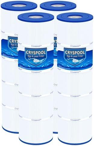 Cryspool® 07077 Filter Compatible with CCP420, Clean and Clear Plus 420, PCC105-PAK4, R173576, C-7471, 178584, 817-0106, FC-6470, 4×105 Sq. Ft Pool Filter Cartridges, L×OD: 26-1/16"×7”, 4 Pack