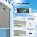 Motorized Blackout Electric Blinds with Remote, Solar Panel, Alexa Compatible - Grey, 35 x 72