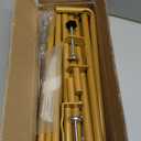 Over The Table Rod Stand with Clamps Adjustable 31"-110'' Length 31"-64" Height Gold Table Balloon Arch Stand with Storage Bag, Metal Decorating Rod Hanging