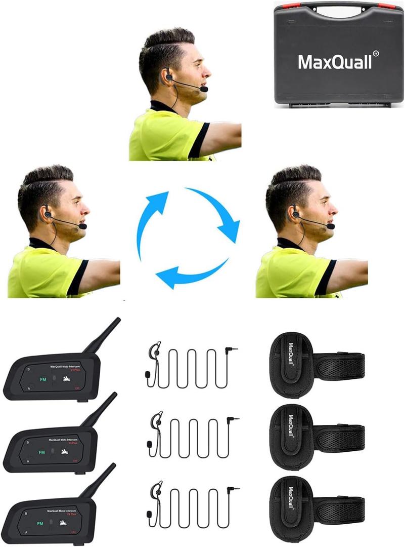 Referee Headset 3 Referees Talk Same time Football Wireless Headsets Coach Headset Soccer Communication System Sets