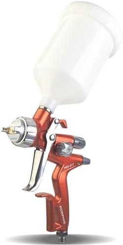 PORPHIS Paint Spray Gun PRD-817 VS Type with Split Nozzle 1.3mm Automotive Refinishing Spray Gun, Orange