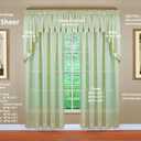 Today's Curtain, Silhouette Stripe Sheer Swag 38", Sage, 60" W x 38" L