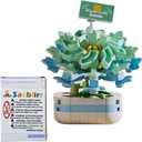 Carnation Potted Plant Building Blocks Set - DIY Bonsai Flower Toy for Home Decor, Creative Desktop Botanical Construction Kit for Kids and Adults