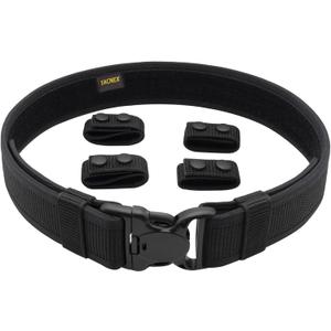TACNEX Duty Belt w/ 4 Keepers 2.25" Nylon Stiff Utility Belt Police Correctional Officer Work Patrol Gear Carrier XL