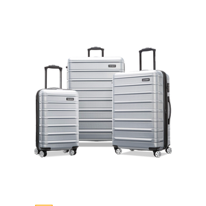 Samsonite Omni 2 Hardside Expandable Luggage with Spinner Wheels, 3-Piece Set (19/24/28), Artic Silver