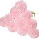 Fake Chrysanthemum Flowers Bulk, 10 Pcs Artificial Chrysanthemums Ball Flowers with Glue for Home Office, Wedding Bouquets, Garden Party, 10.6 Inch (Light Pink)
