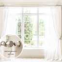 BlastHome® Luxury Fixed Length Double Curtain Rod, 10 ft, Brushed Nickel