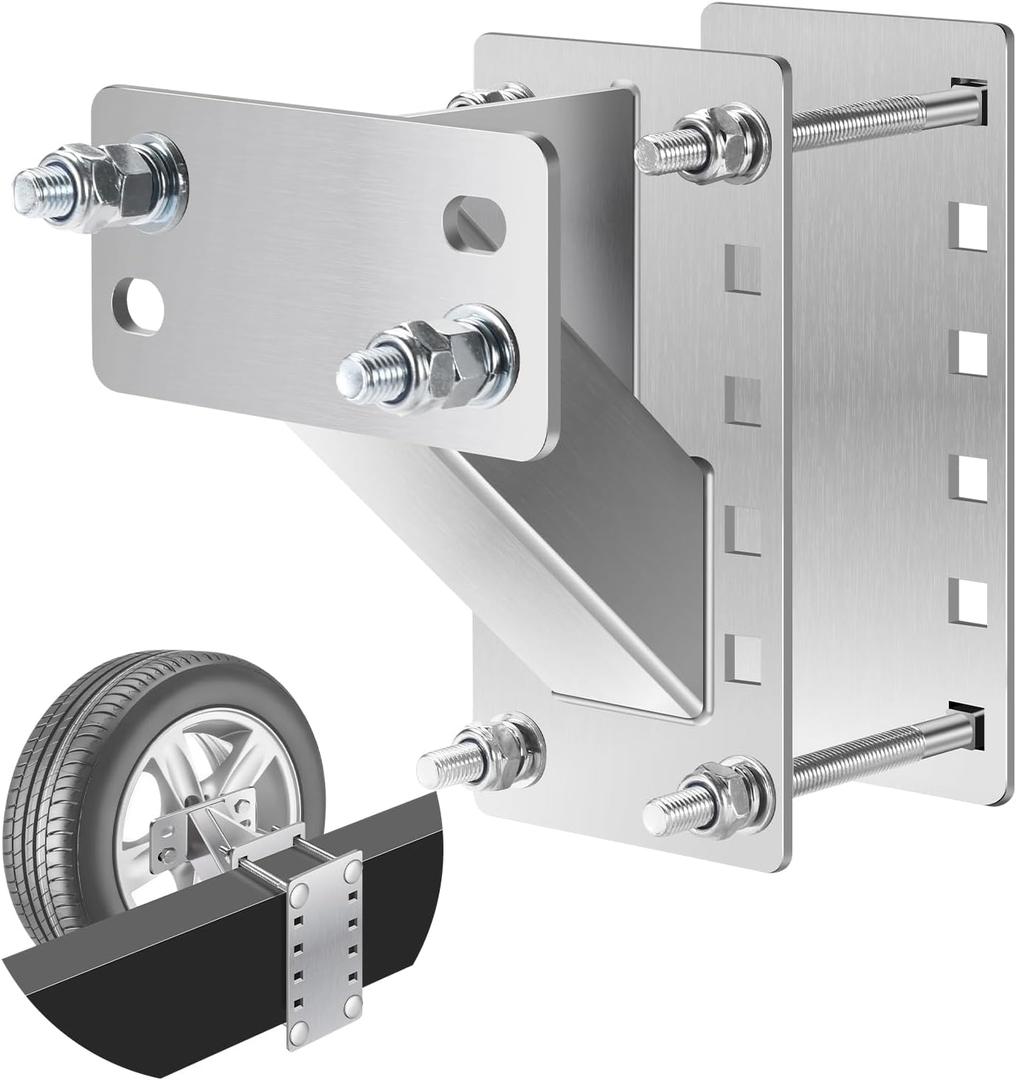 GADFISH Stainless Steel Spare Tire Carrier, Upgrade Spare Tire Mount Trailer Carrier Bracket, Fits 4 & 5 & 6 Lugs Trailer Wheels on 4", 4.5", 4.75", 5" and 5.5" Bolt Patterns, Holds up to 150 Lbs
