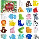 Advent Calendar 2025 Animal Alphabet Matching Toy for Kids,26 Pcs Christmas Advent Calendar ABC Matching Educational Toy, Wooden Alphabet Animal Puzzles for Boys,Girls,Toddlers,and Kids