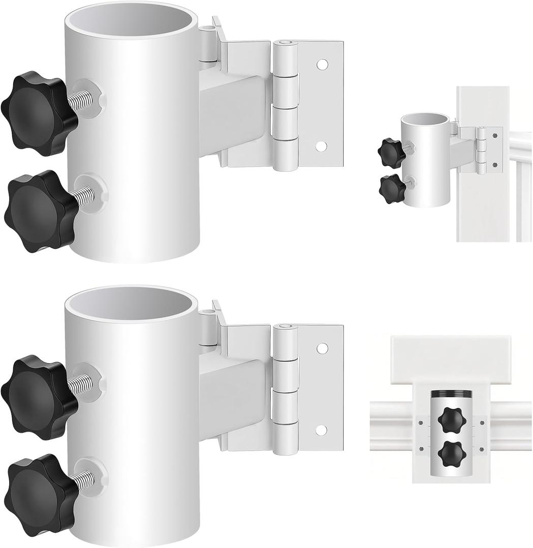 Lalafancy Umbrella Holder for Deck Railing, Adjustable Deck Umbrella Mount Outdoor, Umbrella Clamp Mount Brackets, Can be Mounted on Flat Wall Surface or Corner Post, Maximizes Deck Space