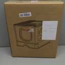 Cat Litter Box with Lid, Foldable Enclosed Covered Top Entry Kitten Litter Boxes for Growing Cats, Drawer Type Kitty Toilet with in/Out Front Door (Black)