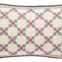 patdrea Designer Throw Pillow Covers,Lumbar Bright Vintage Red Linen with Checkerboard Pattern Pillow Cover,Decorative Rectangle Pillowcases Cushion for Bed Living Room Outdoor,12"x20"