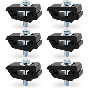 Aluminum Mounting Clamps 1112514 Tonneau Cover clampsTruck Cover, Cap Clamps 6PCS Black