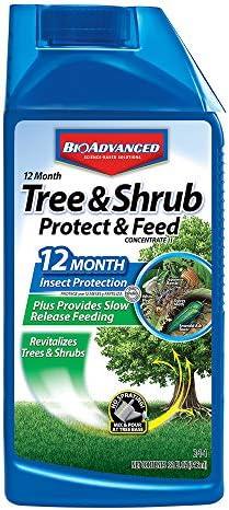 BioAdvanced 12 Month Tree and Shrub Protect and Feed II, Concentrate, 32 Oz, Outdoor Insect Killer