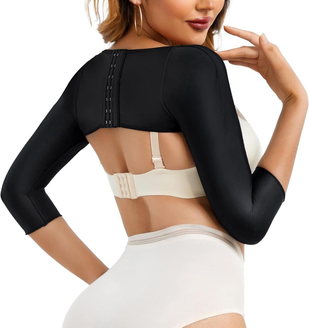RDSINAE Arm faja Women Slimming Sleeves Lipo Post Surgery Compression Arm Sleeves Posture Corrector Tops Shapewear, 3X-Large, Black