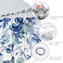 Blue Eucalyptus Highland Cow Shower Curtain Watercolor Floral Leaves Cattle Plants Botanical Bathroom Decor Waterproof Fabric Cloth 72Lx72W Inch with 12PCS Hooks