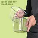 Soup Containers with Lids Glass 32 oz, 4 Cup Borosilicate Glass Food Storage Containers, Microwave & Freezer Safe Jars, Small Square Meal Prep Bowl for Salad, Fruit, Lunch, Ice Cream, Travel, 4 Pack