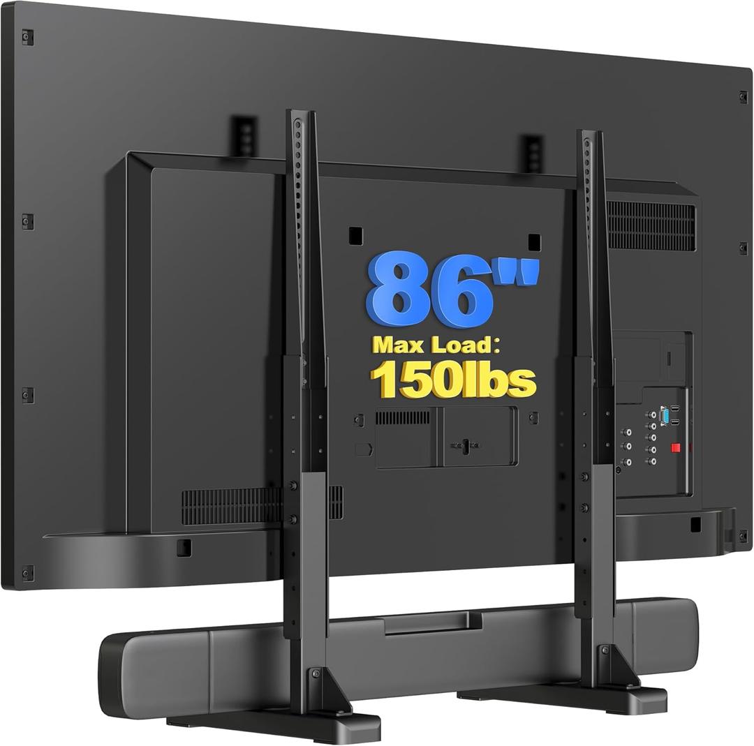XINLEI Large TV Stand Table Top for Most 24 to 86 Inch Flat/Curved TVs Heavy Duty TV Leg, Support 150 lbs, Max VESA 800x600mm, for Living Room ML3286
