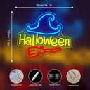 NOSUN Halloween Neon Sign Happy Halloween Wall Decor LED Lights for Bedroom Living Room Bar Office USB Powered Children Youth Hanging Light Up Sign for Halloween Decor Holiday Party Gift