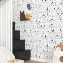Cat Wallpaper Beige Peel and Stick Wallpaper Black Cat Contact Paper Self Adhesive Animal Cute Kitten Stick on Wall Paper for Dollhouse Nursery Shelf Liner Accent Wall Pet Room 17.5"x102"
