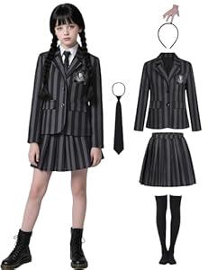 Slivomi Kids Halloween Costume for Girls Academy Uniform School Suits Halloween Cosplay Party Black SV059 XL