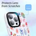 for iPhone 14 Plus Case, Tropical Beach Collage Pattern with Flamingos, Military-Grade Drop Protection, Colorful Summery Soft Slim TPU Protective & Camera Protection for Women Girls (OceanCut)