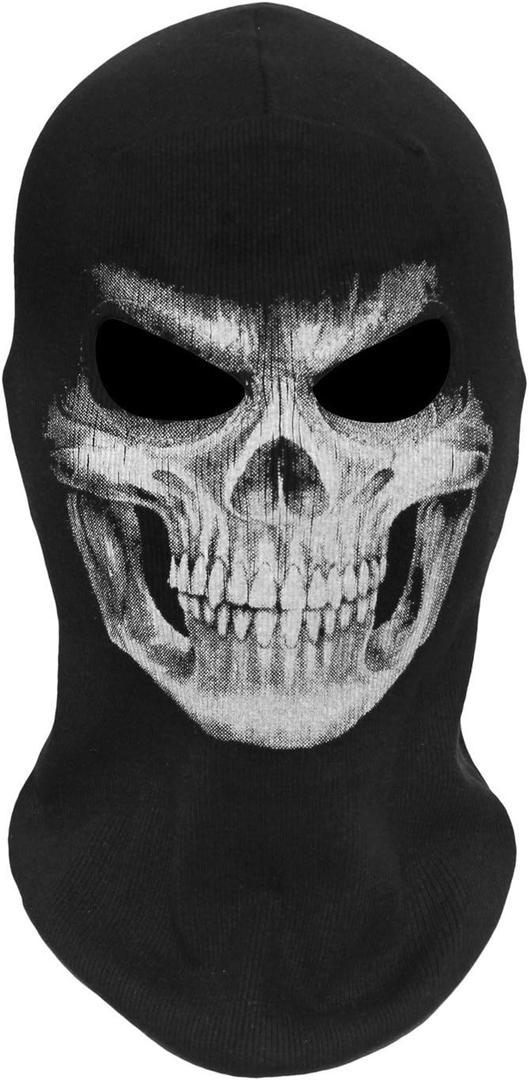 WTACTFUL Ghost Face Mask, Scary Skeleton Skull Mask - Excellent Quality, Comfortable & Perfect for Halloween Costume (Grim-03(simple Design))