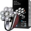 Head Shavers for Bald Men - 5-in-1 7D Floating Electric Bald Head Shavers for Men, IPX6 Waterproof Wet & Dry Use, LED Display Fast Rechargeable, Grooming Kit for Hair/Face/Beard