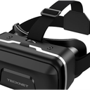 TECKNET VR Headset for Phone, Virtual Reality Headsets with HD 110°FOV Anti Blue Light Lenses & Adjustable Gears, 3D VR Headset for Kids Compatible iPhone Samsung Android 4.77.2" Black