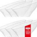 BUCLA 54 OZ Clear Plastic Serving Bowls (12 Pack) - Angled Serving Bowls Disposable for Chip&Candy - Party Table Salad and Fruit