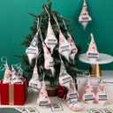 Peryiter 30 Set Pink Christmas Teacher Gnomes Hanging Ornaments Gifts Santa Plush Beard Doll Christmas Appreciation Gifts for Teachers Coworker Staffs or Xmas Party Favors Home Office Decor