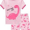 DDSOL Toddler Girls Pajamas Summer Short Sets Baby Pjs Cotton Jammies Kids Sleepwear 5T