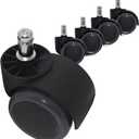 Guildrey 5 Pcs Office Chair Caster Wheels, 7/16 (11mm) Stem Diameter, Protecting Floor Rubber, Standard Stem, Easy Install for Replacement