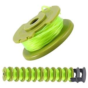 A ANLEOLIFE AC14RL3A String Trimmer Replacement Line with AC14HCA Cap, 11ft/0.065" Autofeed Spools for 18V, 24V and 40V Cordless Trimmers(6 Spools & 1 Cap)