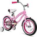 JOYSTAR 14 Inch Girls Bike with Training Wheels for Ages 3-5 Years Old Girl Toddler Bike Beach Cruiser Children Bicycle Light Pink