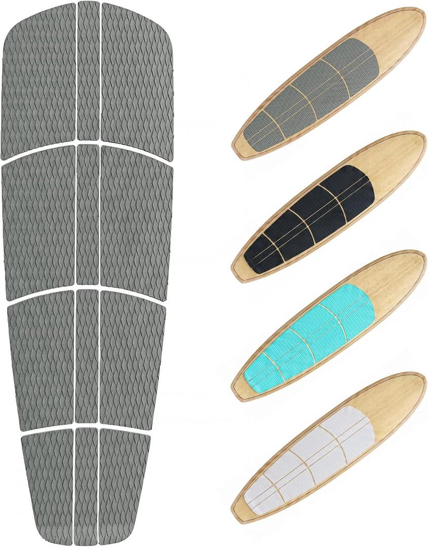 Nuanchu 12 Pcs Sup Deck Traction Pad Tail Pads Skid Proof for Stand up Paddle Board Long Board Surfboard Performance EVA 23.62 x 11.5 x 2 Inches