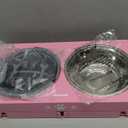 Elevated Dog Bowls for Medium Size Dogs, Non-Slip Dog Feeder with 1*Stainless Steel Dishes & 1*Slow Feeder Bowl, 5 Heights Adjustable Raised Bowls to 3.15-8.66-9.84-11.02-12.2 (Pink)