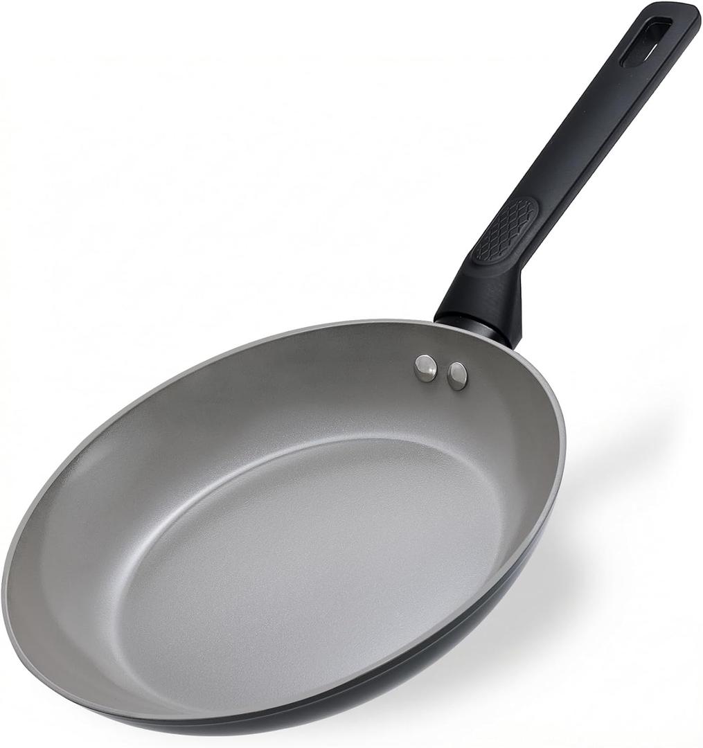 8 Inch Nonstick Frying Pan Skillet, Ceramic Frying Pan, Non Toxic Healthy Ceramic Coating, Suitable for All Stovetops, PTFE PFOA PFOS Free, Black