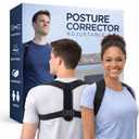 AMAZINK Adjustable Posture Corrector-Back Brace for Men and Women Straightener for Mid, Upper Spine Support- Neck, Shoulder, Clavicle and Back Pain Relief-Breathable. One Size