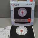 Taylor Battery Free Analog Scales for Body Weight, 330LB Capacity, Easy to Read Large 4.25-inch Dial, 10.3 x 10.6-inch Vinyl Mat Platform, Black