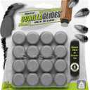 GorillaGlides 1 Inch Chair Sliders/Furniture Floor Protectors (16 Furniture Glides) Self-Adhesive Screw On Chair Glides for Sliding on Low-Pile Carpet & Hard Surface Floors, Round