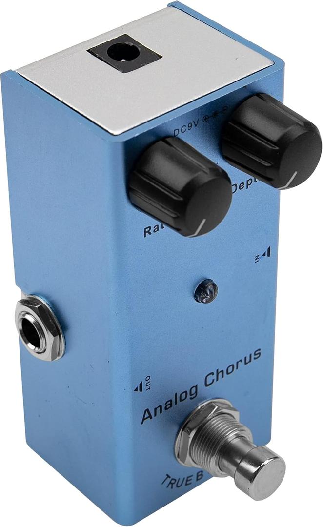 Mini Electric Guitar Effects Pedal Metal Shell DC 9V Adapter Powered True Bypass for Multi Electric Guitar Kit (Analog Chorus)