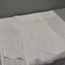 RYB HOME Short Kitchen Valances and Curtain Set, Privacy White Linen Swag Curtains, Semi Sheer Bathroom Tiers for Small Windows, 36 x 36 inch, 1 Pair