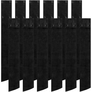 Fanfanwin 12 Pcs Football Towel Thin Sports Towel with Buttons Football Accessories Drip Streamer for Sports (Black,Simple)